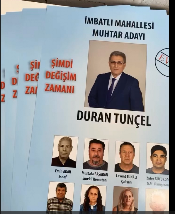 Muhtar adayı el broşürü